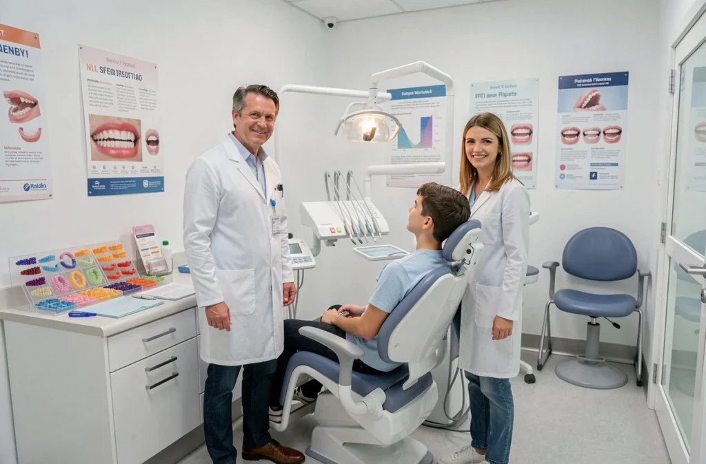 Consultation orthodontique avec plusieurs praticiens dans le cabinet Davy Masse-Saffray Percheron Alam